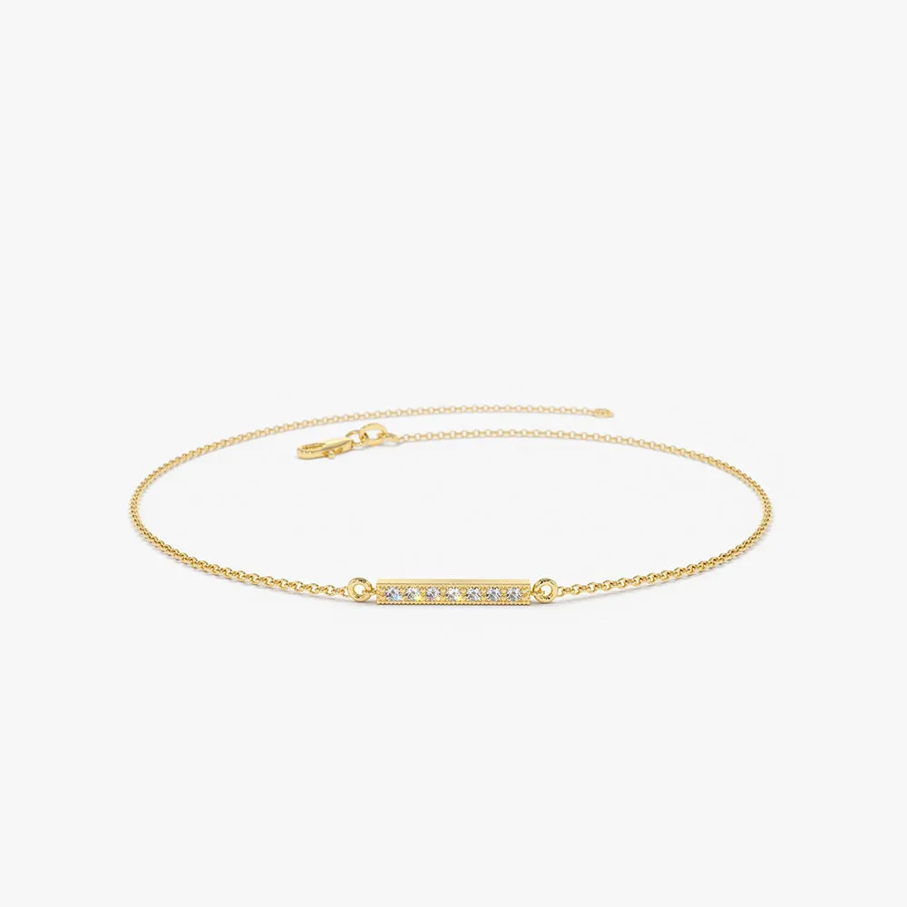 14k Diamond Bar Bracelet