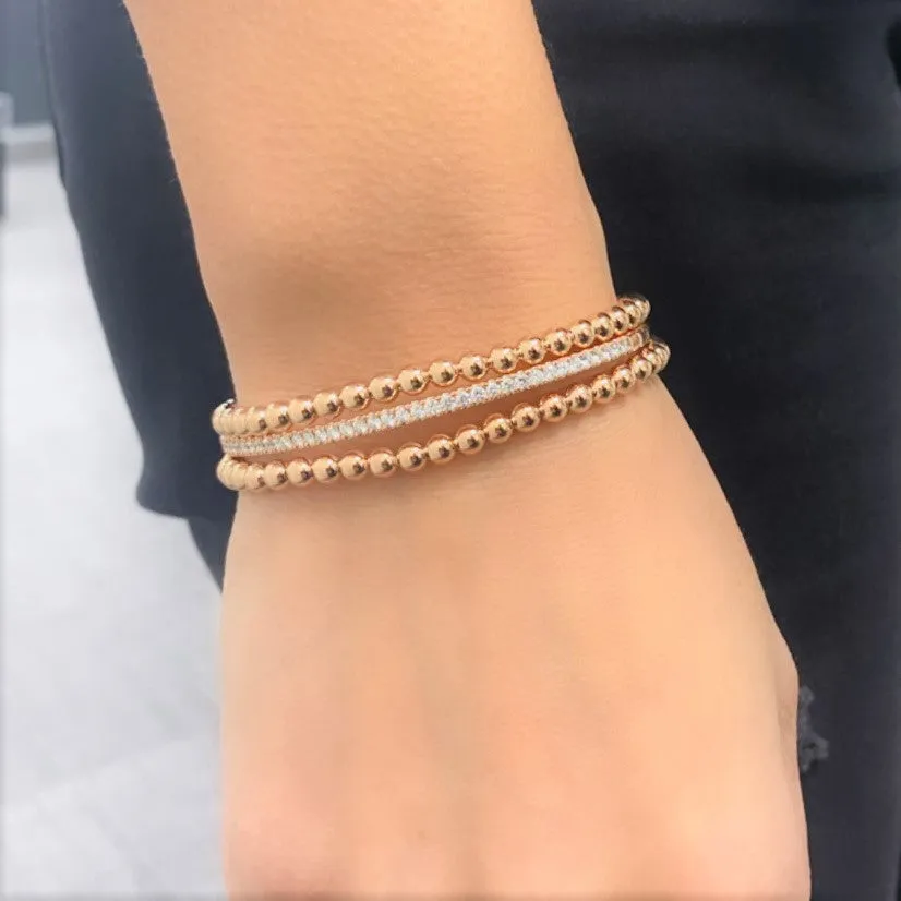 18k Gold Beaded Stretch Bracelet