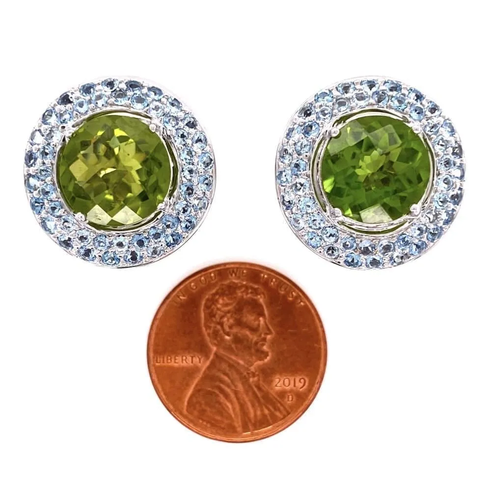 18K Laura M Peridot and Aquamarine Earrings Regard Jewelry Austin, Texas