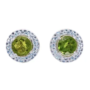 18K Laura M Peridot and Aquamarine Earrings Regard Jewelry Austin, Texas