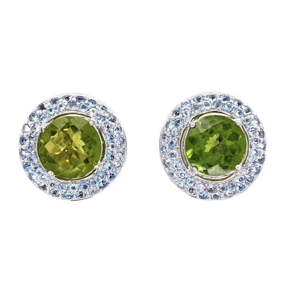 18K Laura M Peridot and Aquamarine Earrings Regard Jewelry Austin, Texas