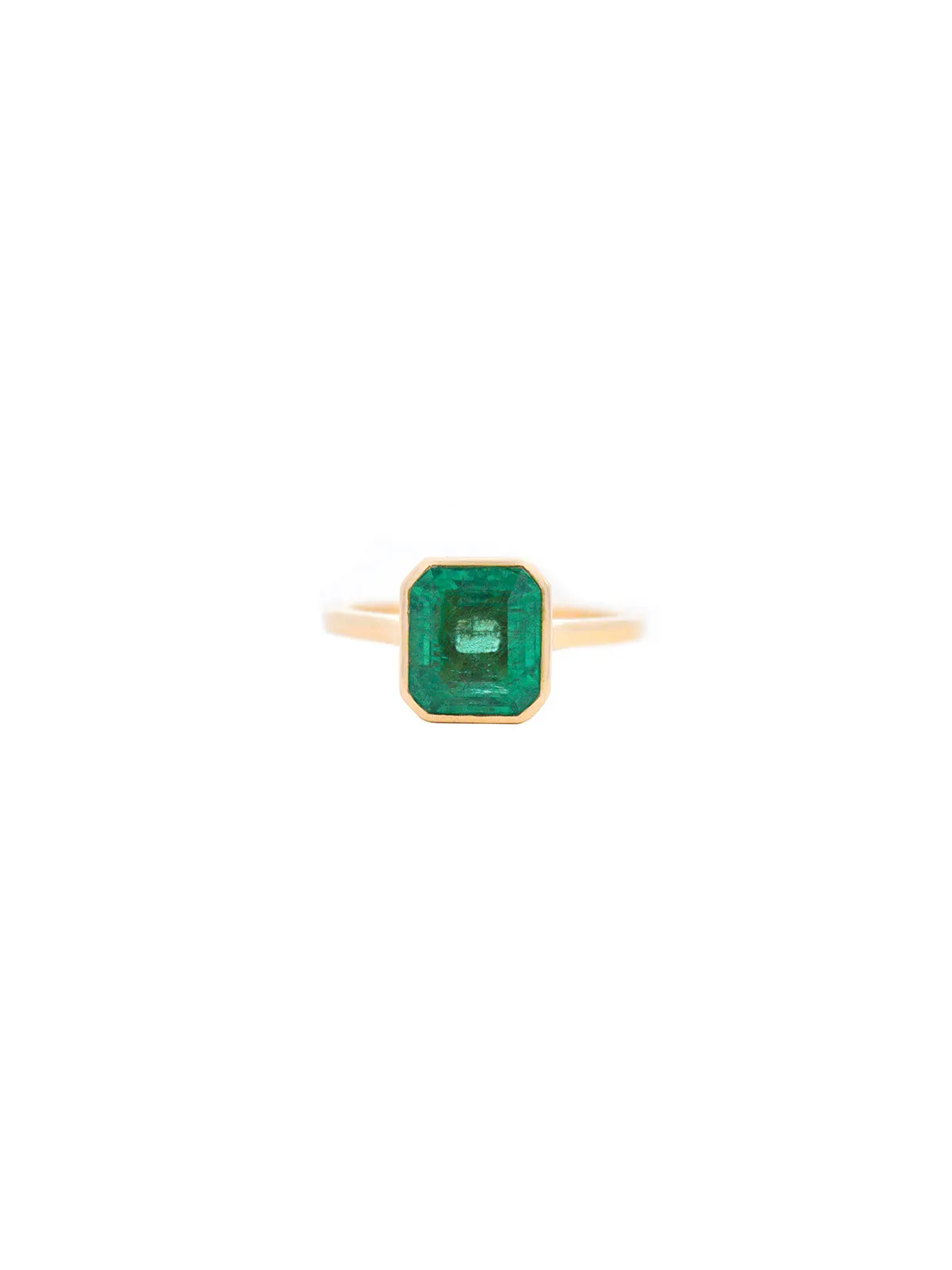 2.79ct Emerald 14K Gold Bezel Ring