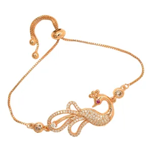 Adjustable Rose Gold CZ Bracelet: Sparkling Versatility