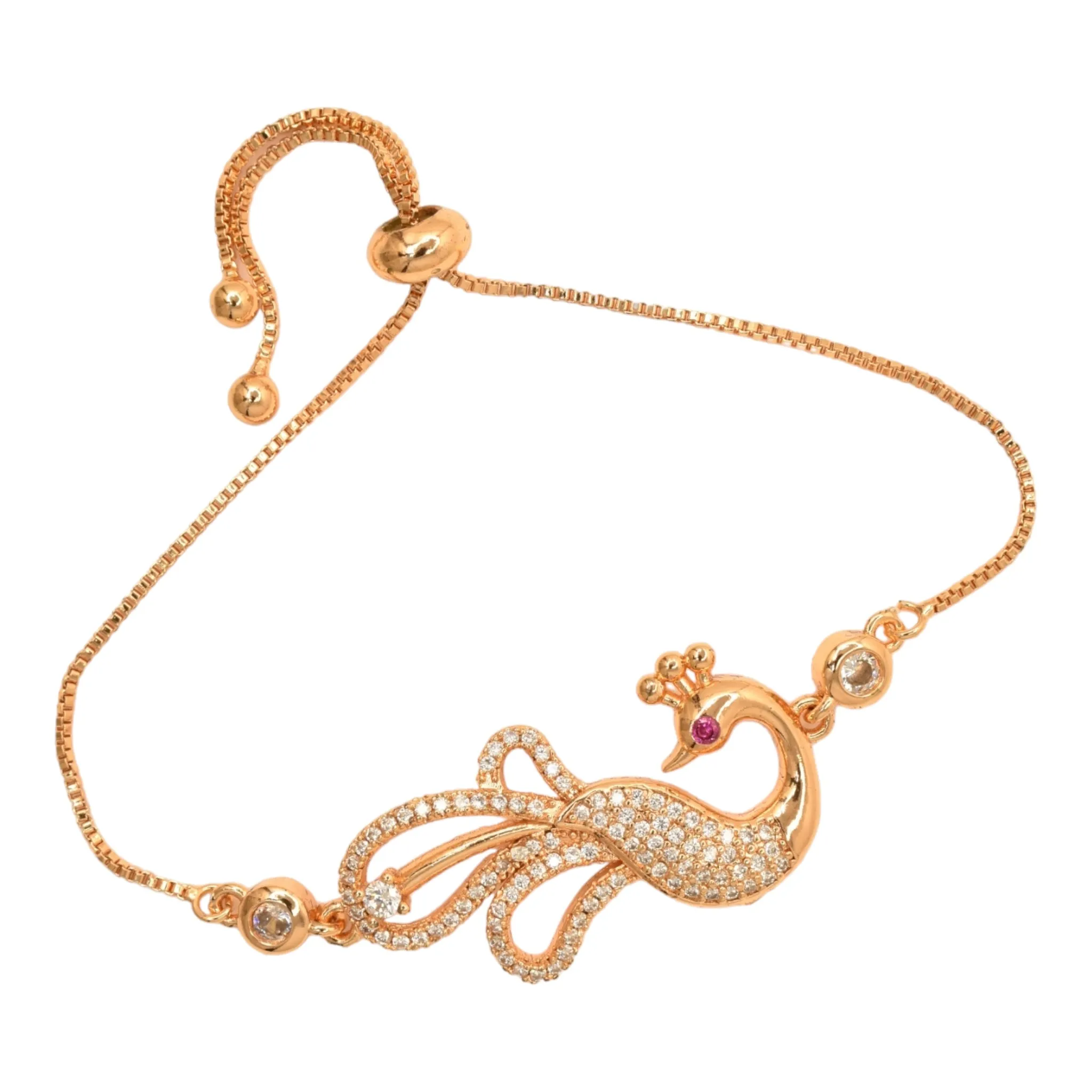 Adjustable Rose Gold CZ Bracelet: Sparkling Versatility