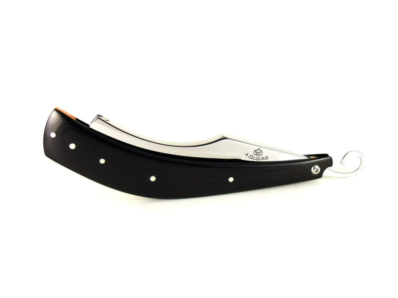 ALEX JACQUES CUSTOM 8/8" "SMILE" RAZOR - WITH Black G10 Scales