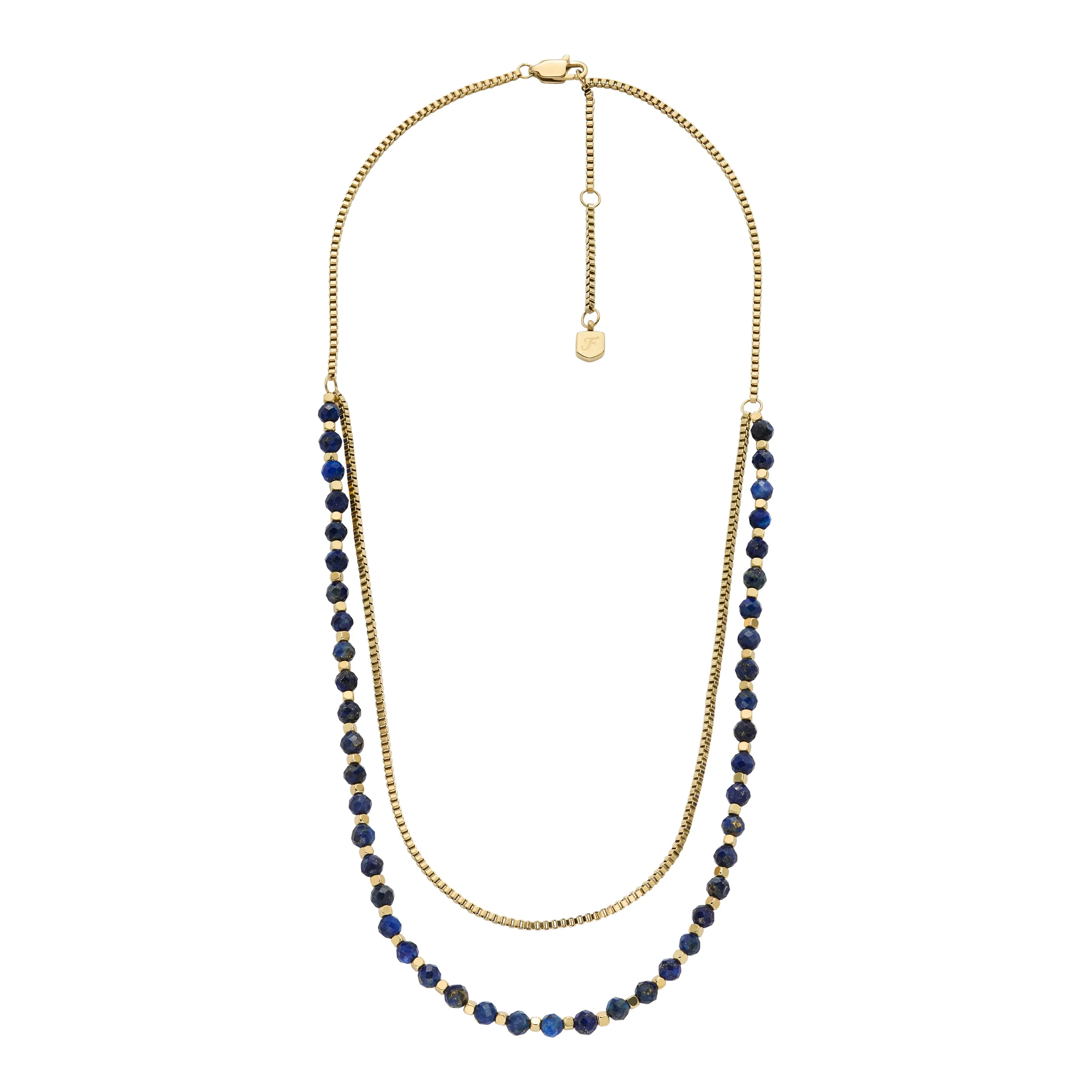 All Stacked Up Blue Lapis Beaded Necklace