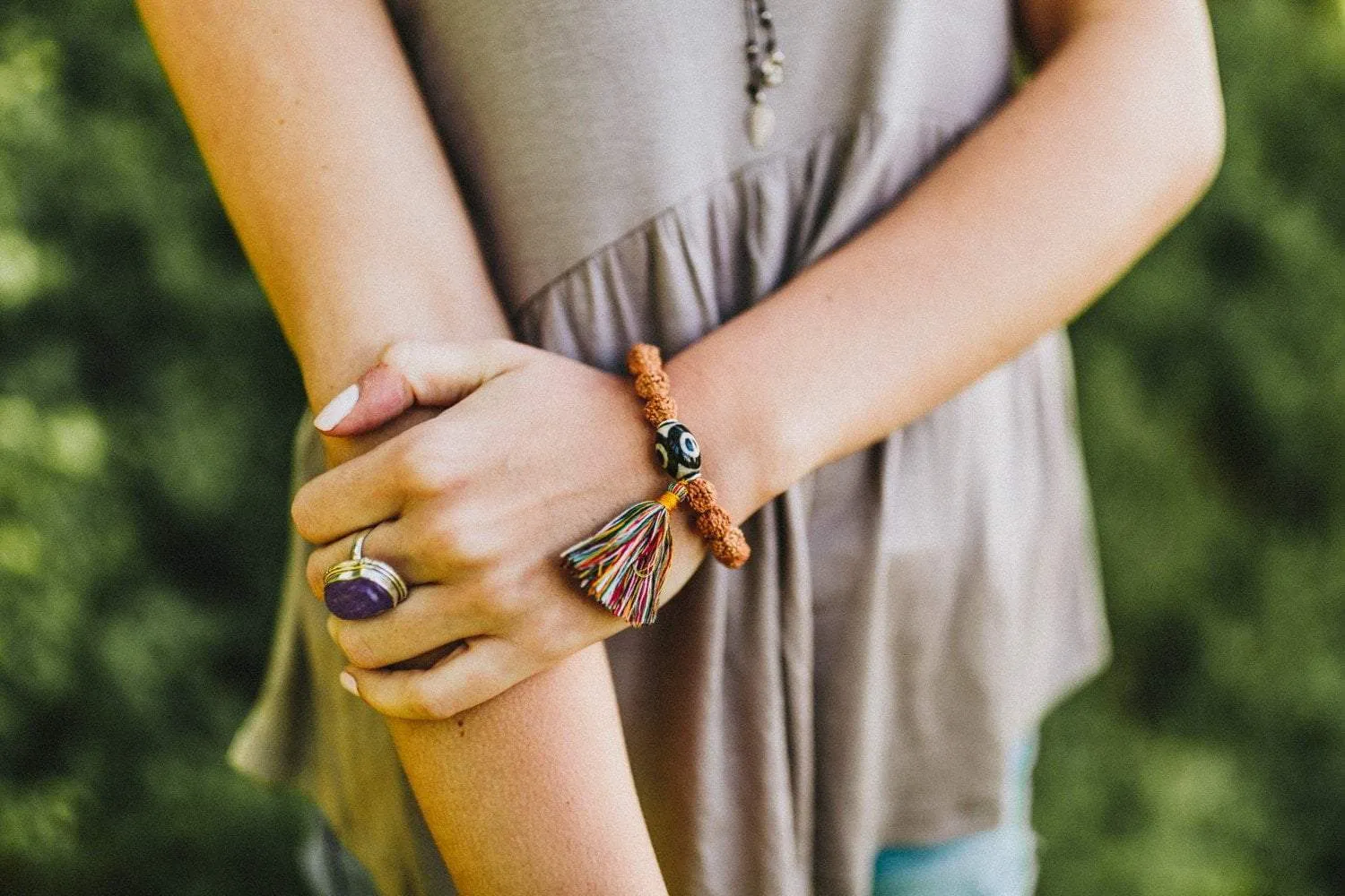 Amethyst Buddha Head Ring