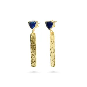 Banyan Cleopatra Sapphire Jade Gold Dangle Earrings