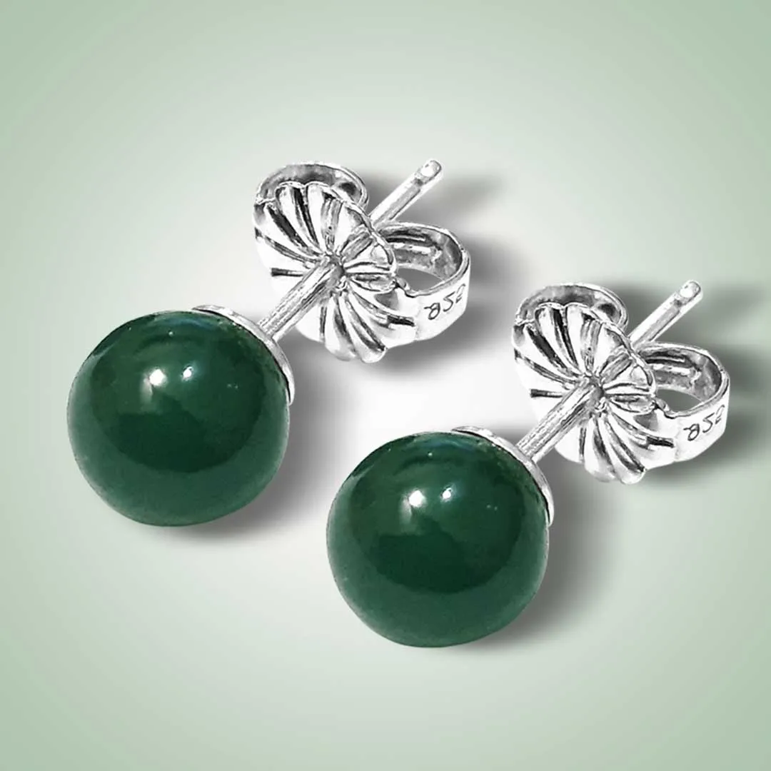 Blue Jade Stud Earrings