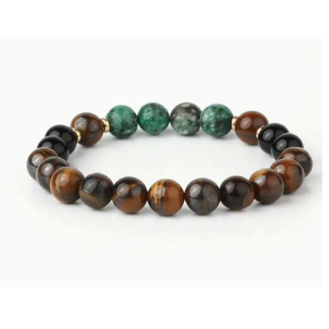 Bracelet, Tiger Eye and African Turquoise