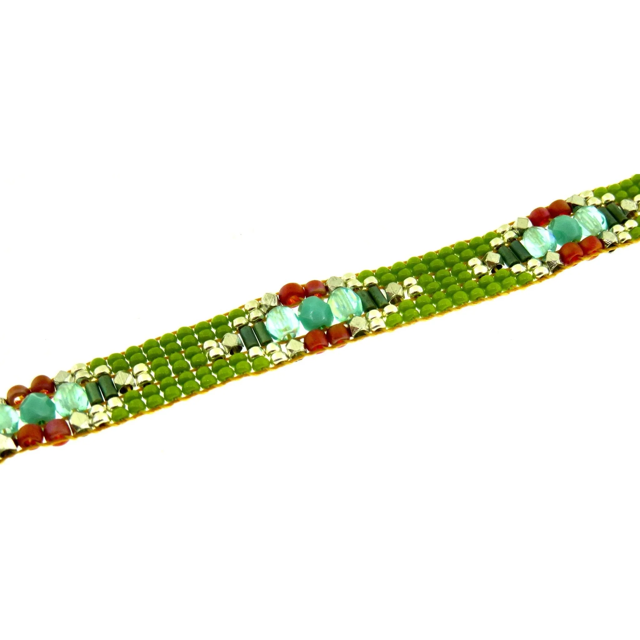 Chili Rose  "Green Angel " 3 Row Tiffany Heart & Star Bracelet