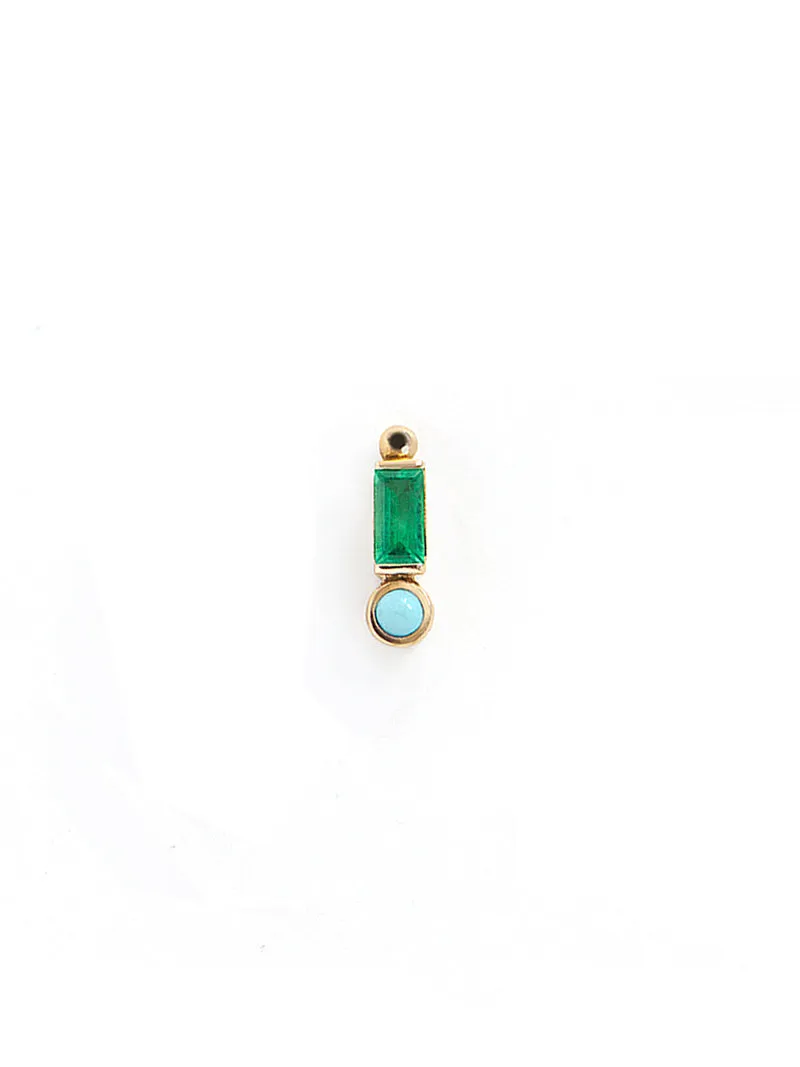 Cléo Emerald Baguette Stud