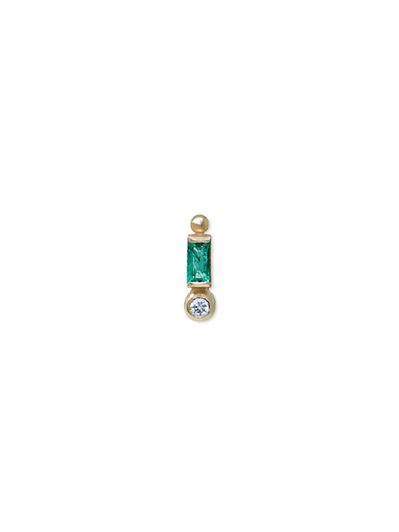 Cléo Emerald Baguette Stud