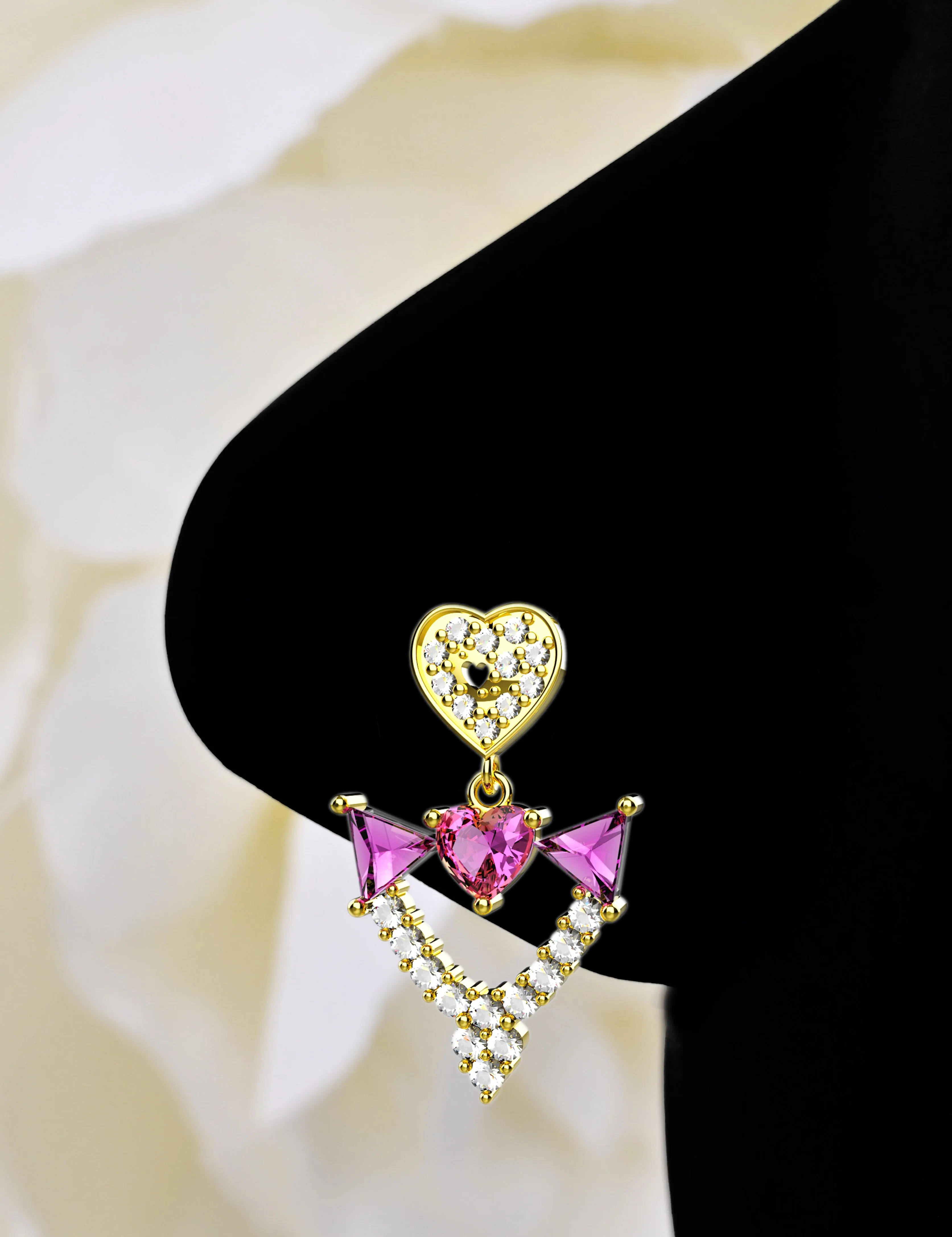 Crown Dangle Gold Nose Ring | Royal Nose Piercing Jewelry