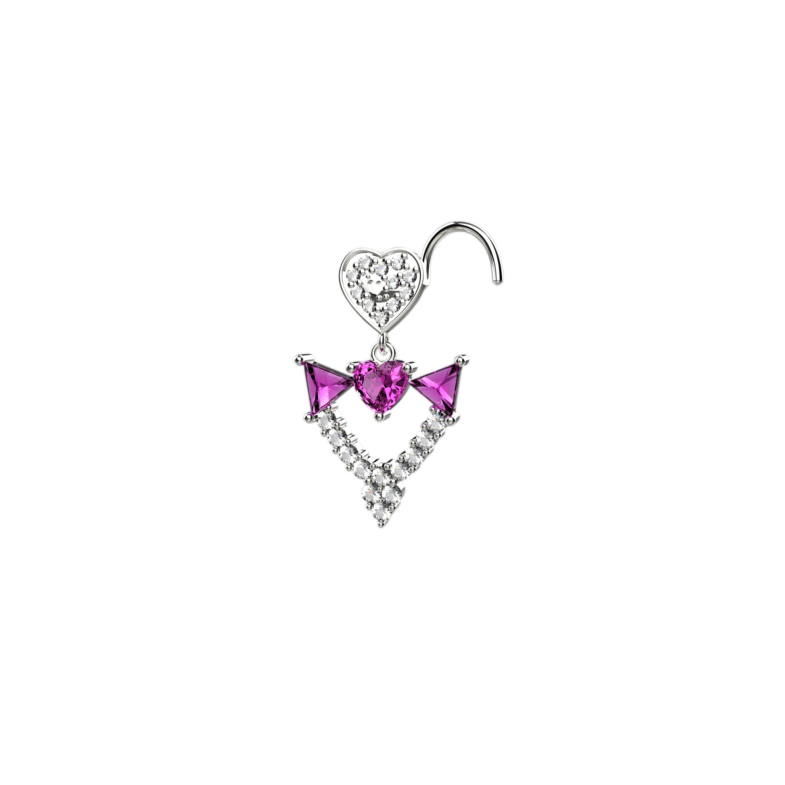 Crown Dangle Gold Nose Ring | Royal Nose Piercing Jewelry