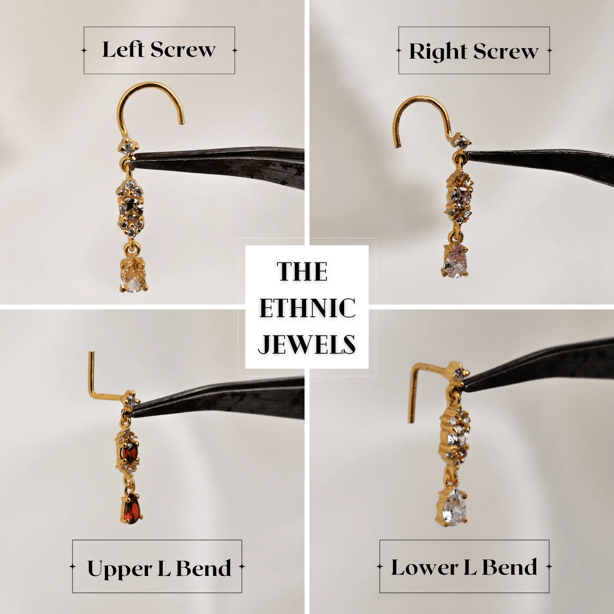 Crown Dangle Gold Nose Ring | Royal Nose Piercing Jewelry
