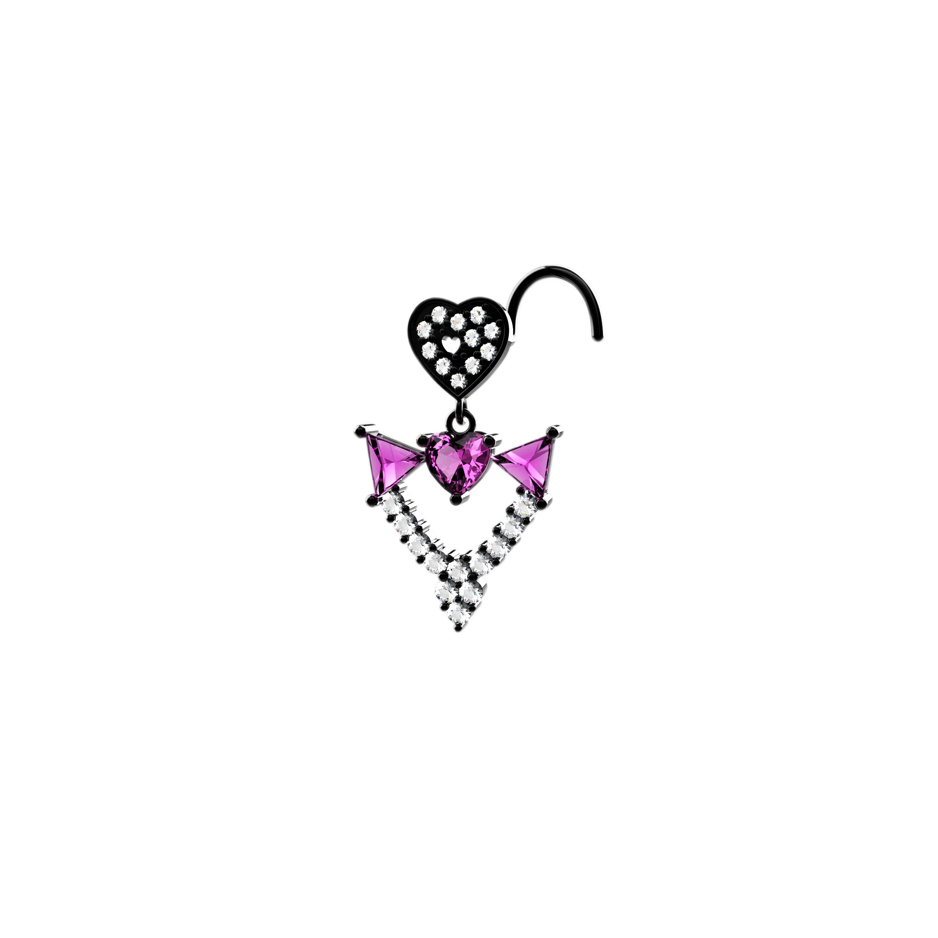 Crown Dangle Gold Nose Ring | Royal Nose Piercing Jewelry