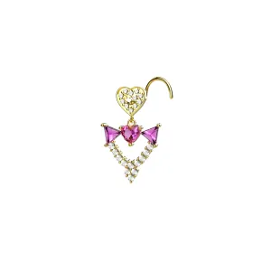 Crown Dangle Gold Nose Ring | Royal Nose Piercing Jewelry