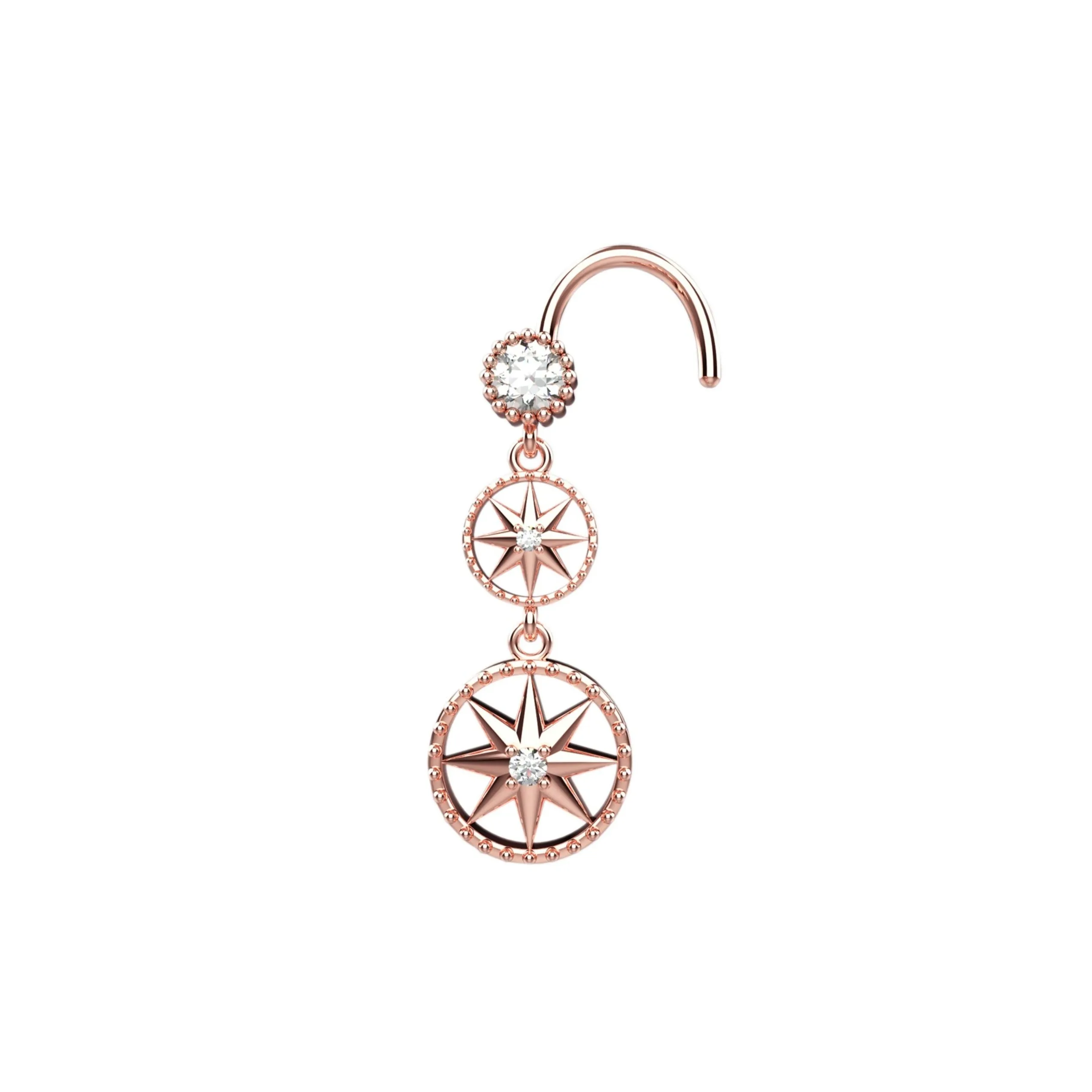 Dangle Nose Ring Piercing – Gold Drop Nose Jewelry for All Styles