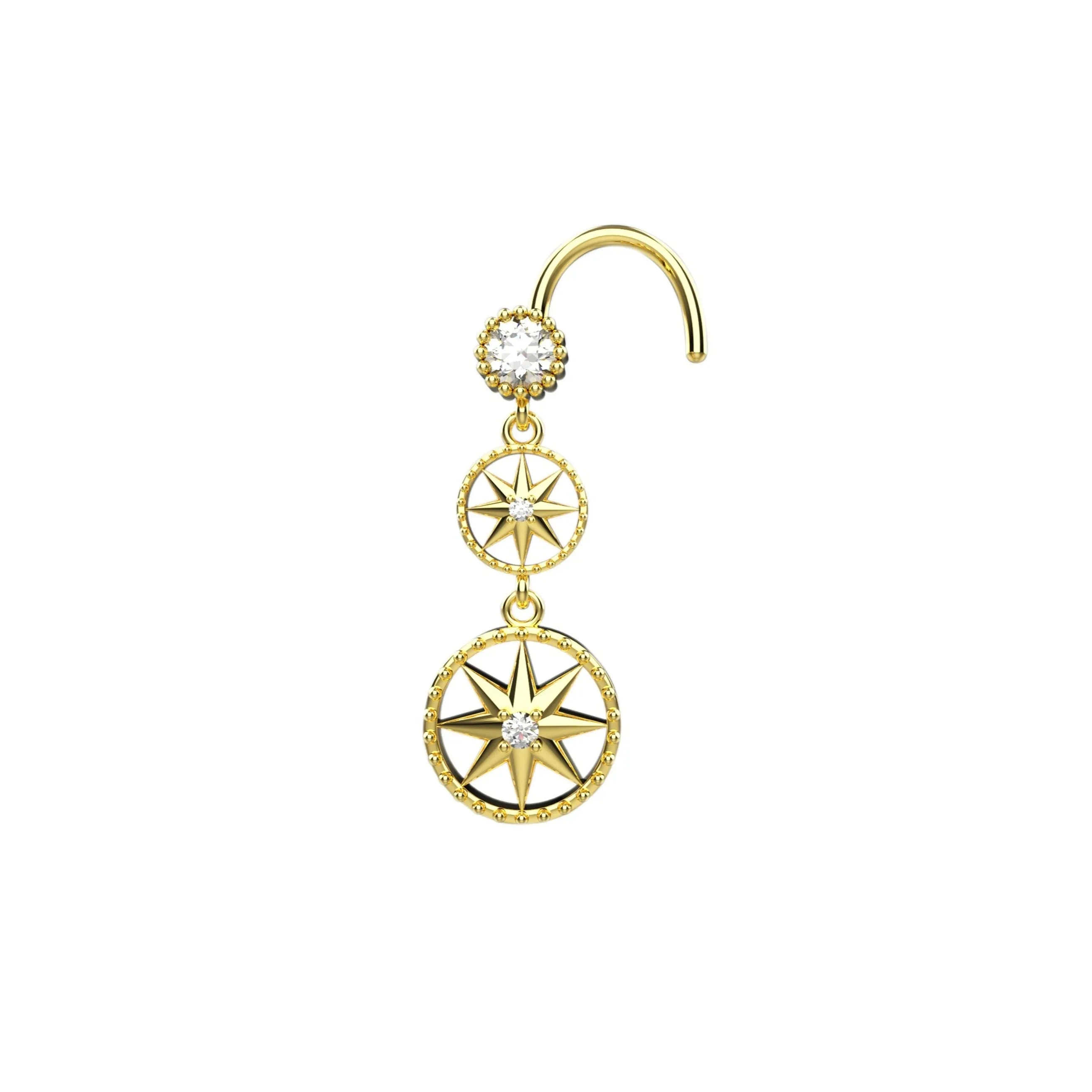 Dangle Nose Ring Piercing – Gold Drop Nose Jewelry for All Styles