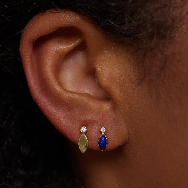 Diamond Bezel with Lapis Marquise Studs