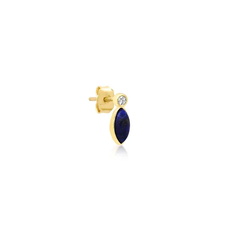 Diamond Bezel with Lapis Marquise Studs