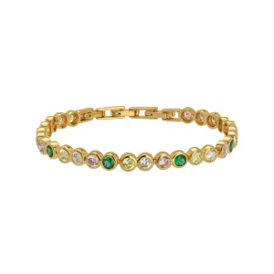 Dotty Flamingo Tennis Bracelet - Gold - AS22TRB09