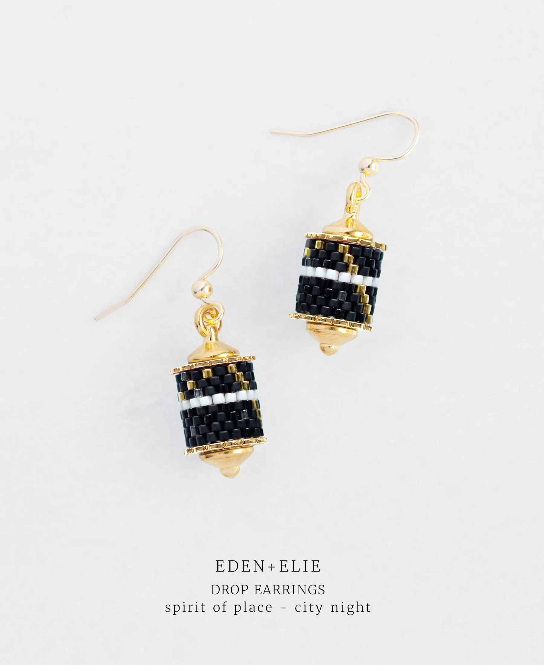 Drop Earrings   Adjustable Length Necklace Set - Spirit of Place City Night