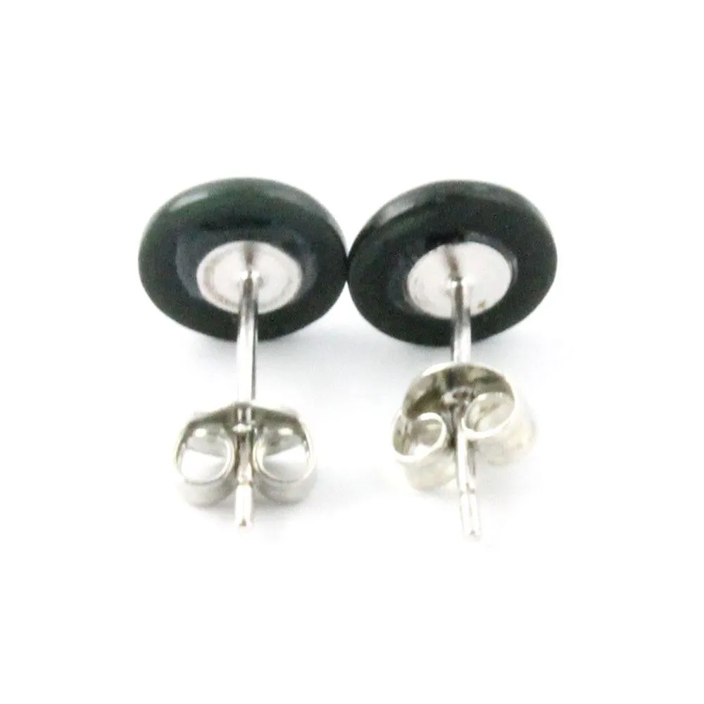 Earrings, Black Jade 0577