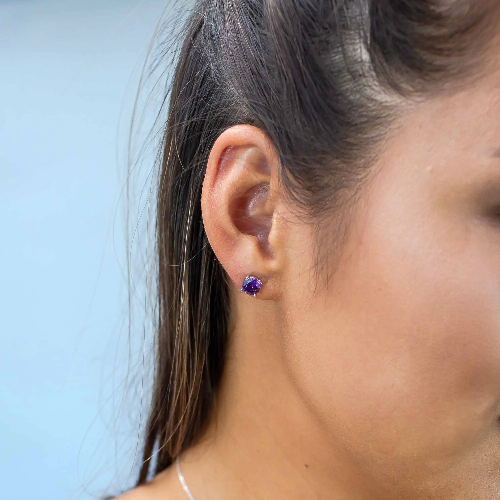 February Birthstone Earrings - Amethyst