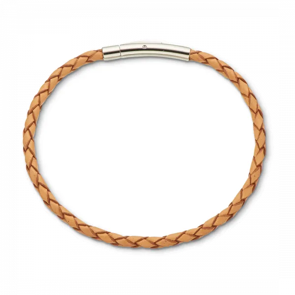Fine Leather Plaited Bracelet 19cm 4201