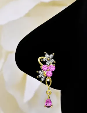 Floral Dangle Gold Nose Ring and Studs – Piercing Jewelry for Women