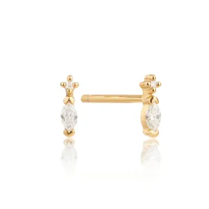 Gold Marquise Diamond Stud Earrings