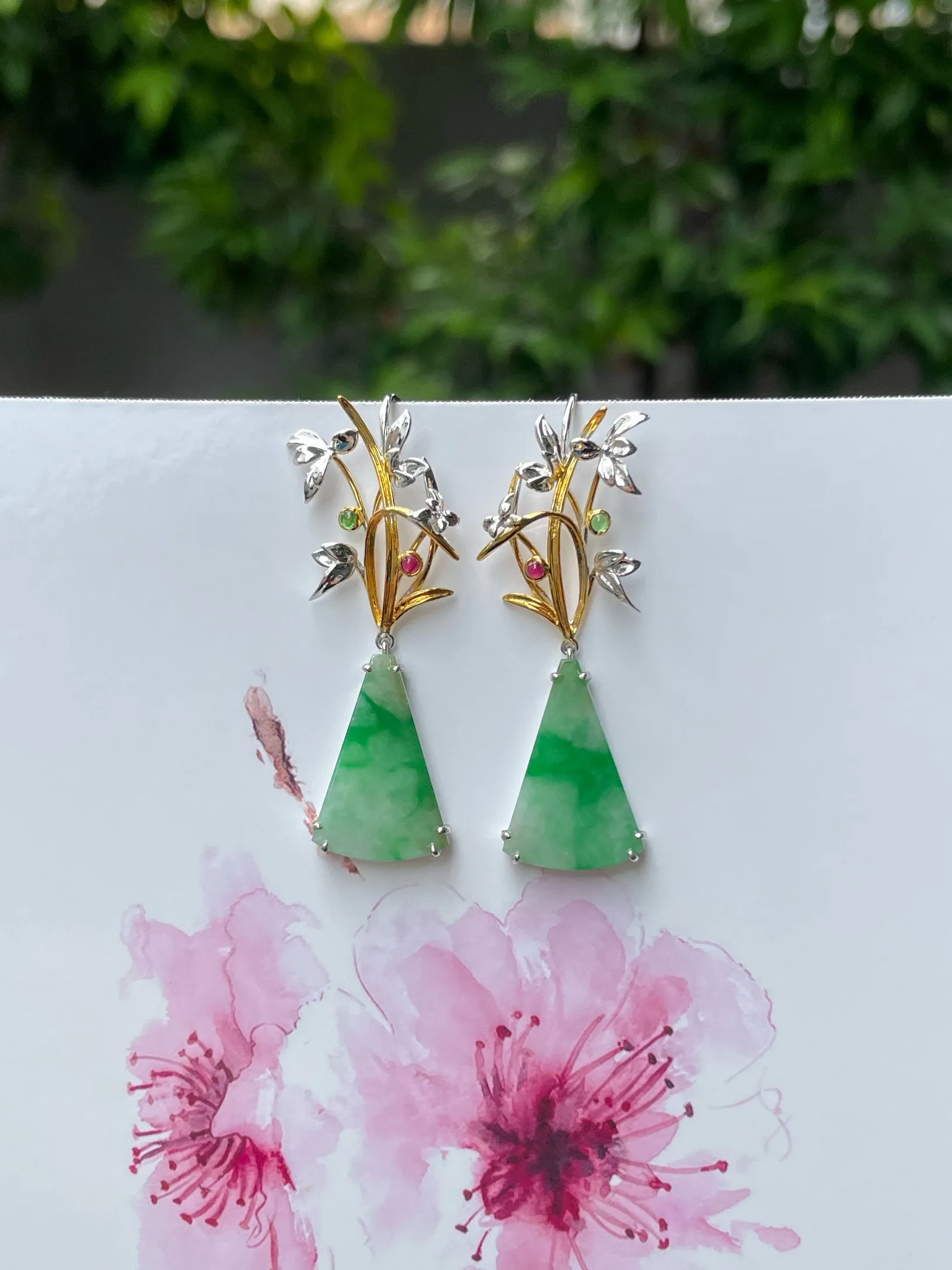 Green Jade Earrings (NJE166)