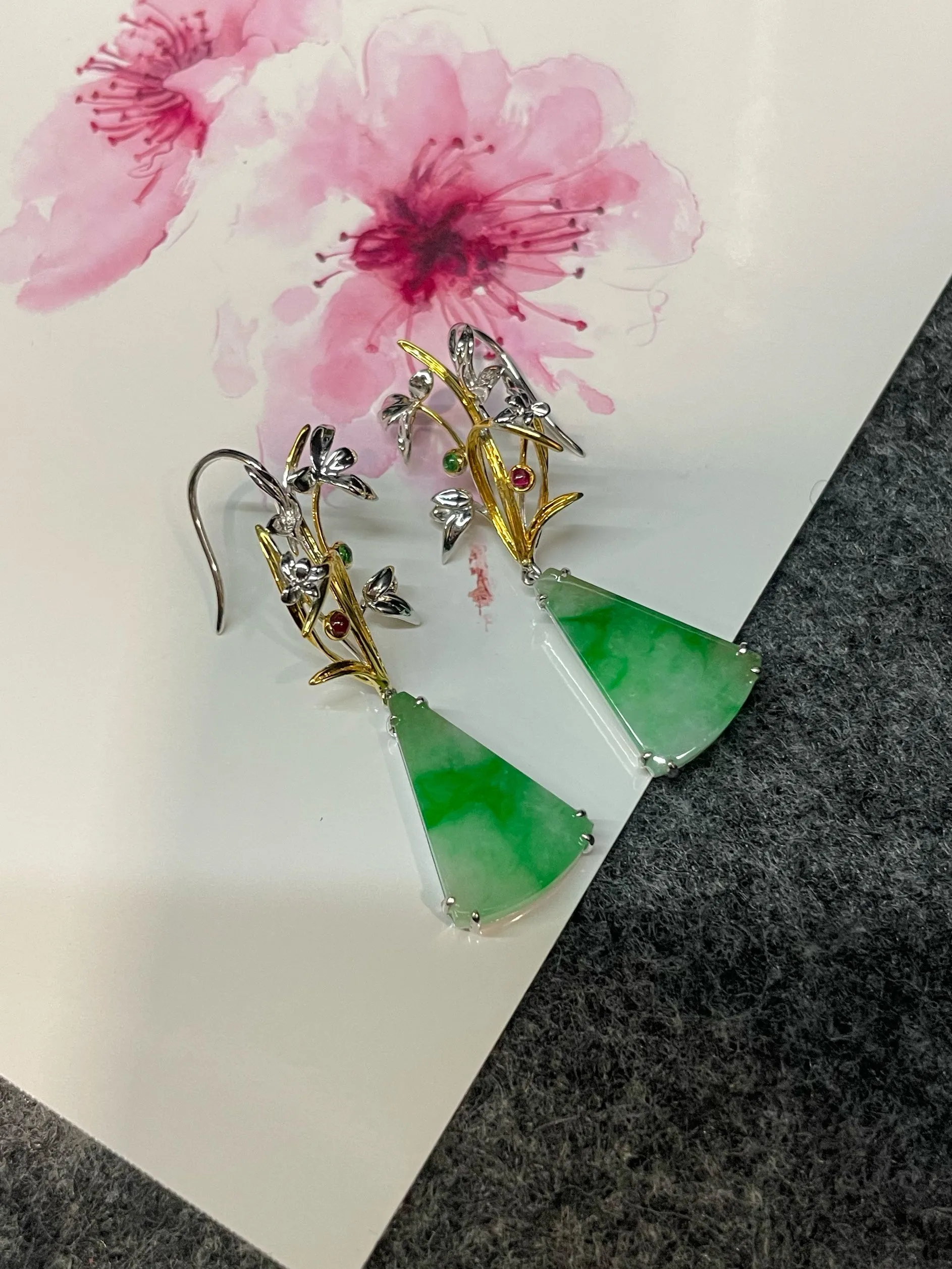 Green Jade Earrings (NJE166)