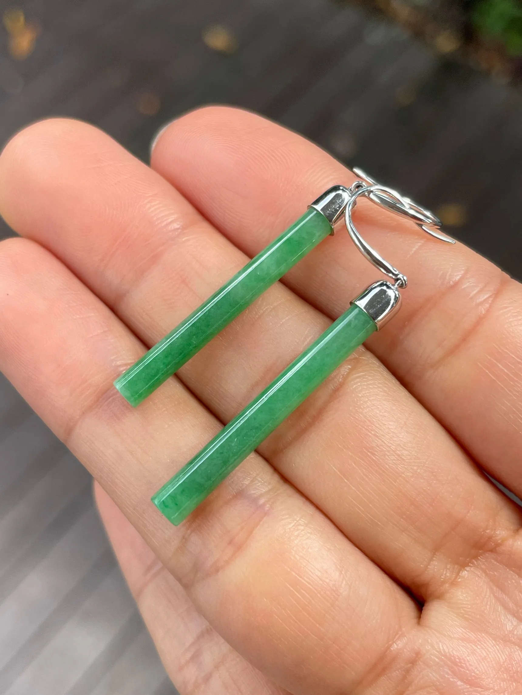 Green Jade Earrings (NJE176)
