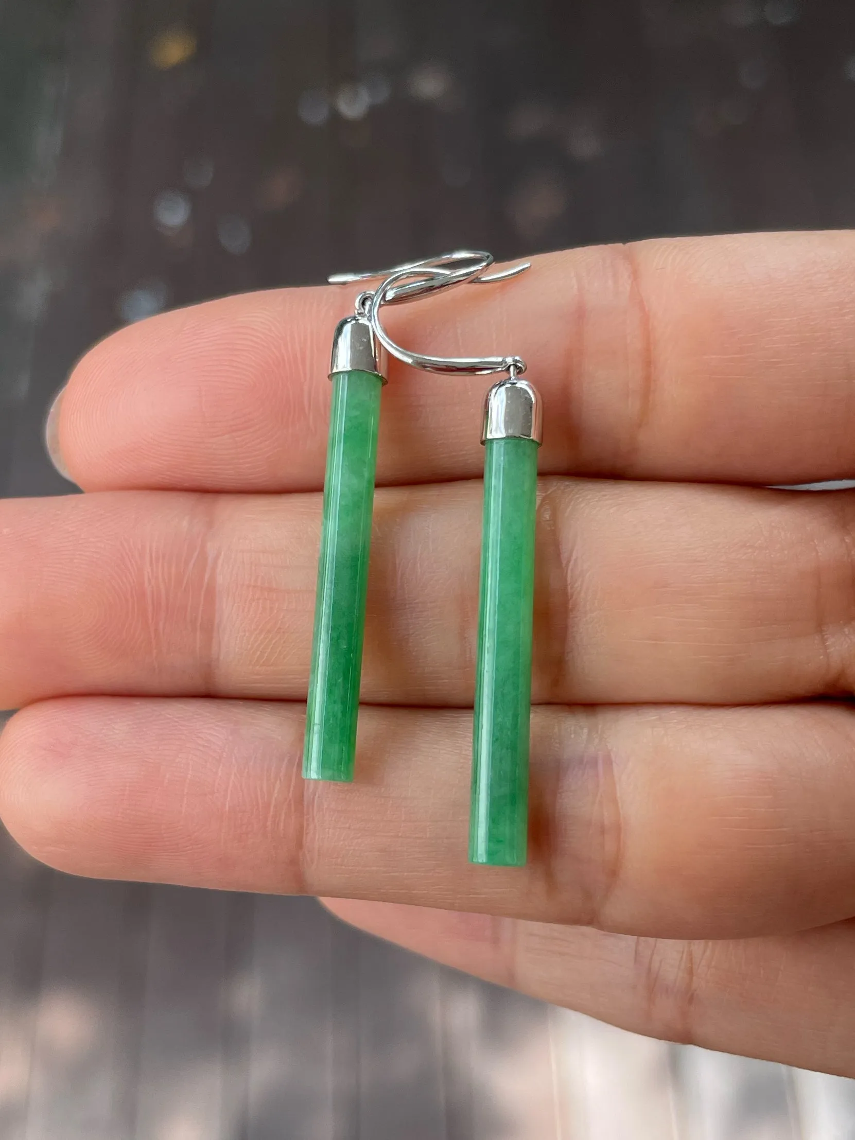 Green Jade Earrings (NJE176)