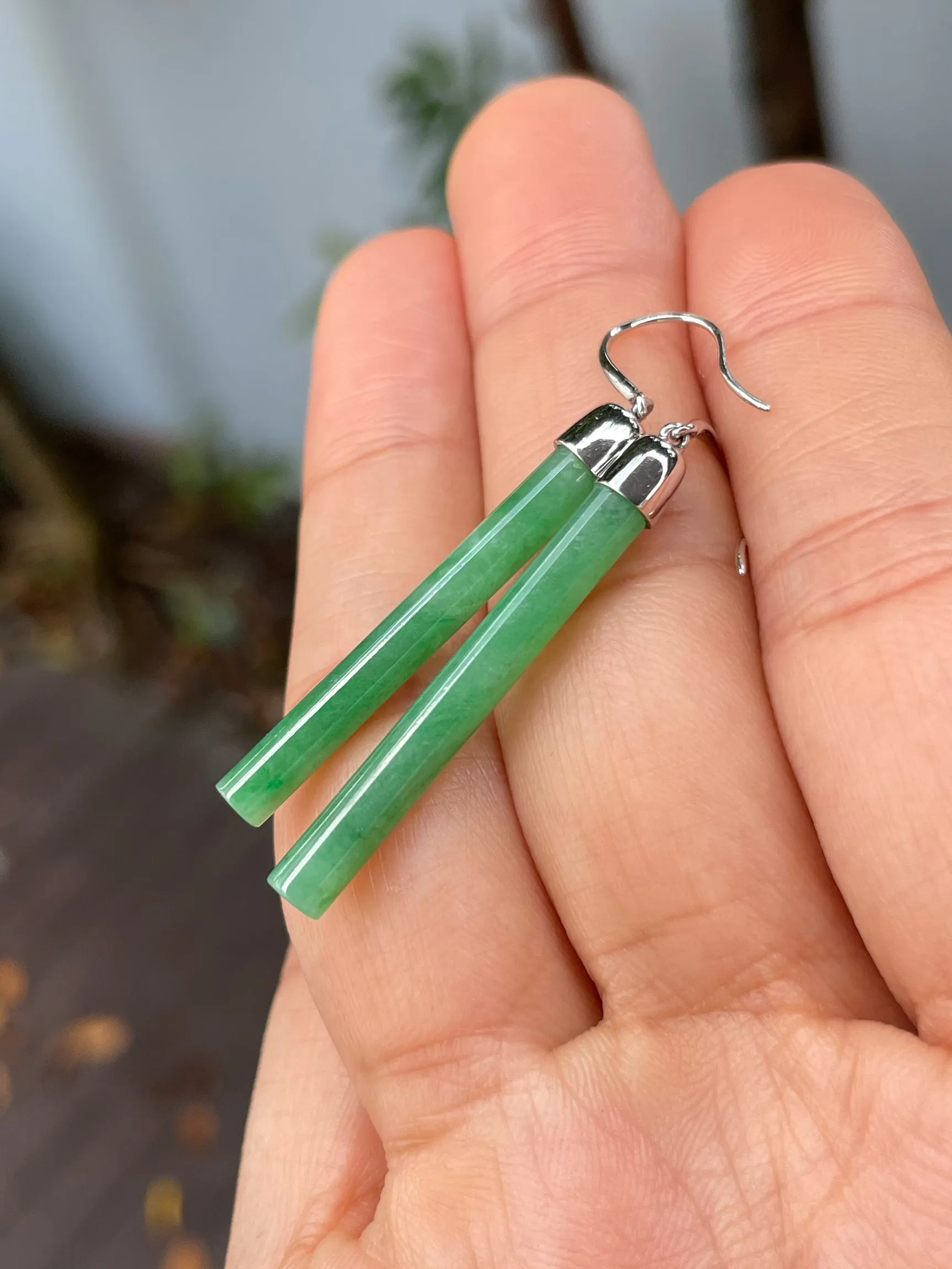 Green Jade Earrings (NJE176)