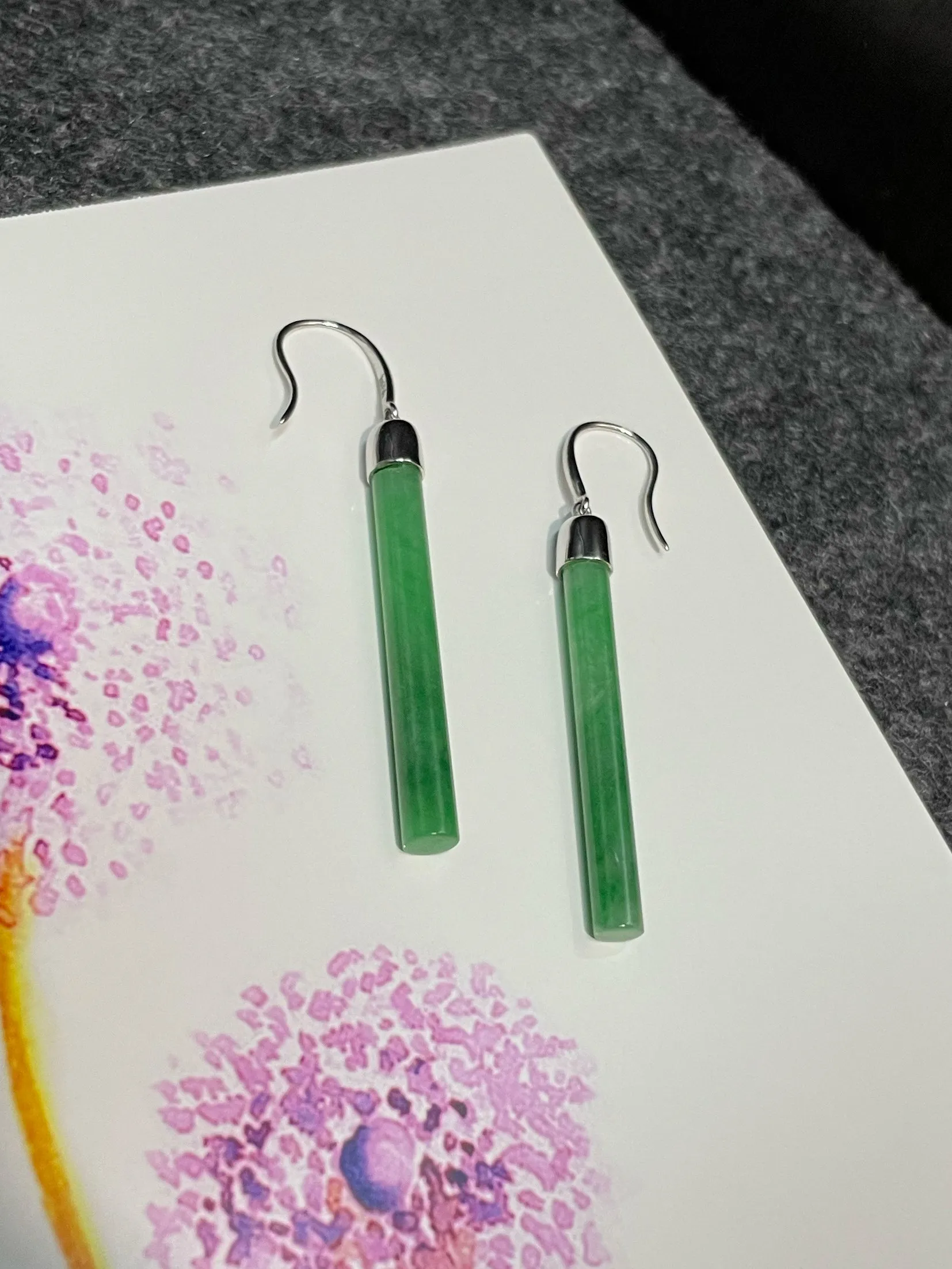 Green Jade Earrings (NJE176)