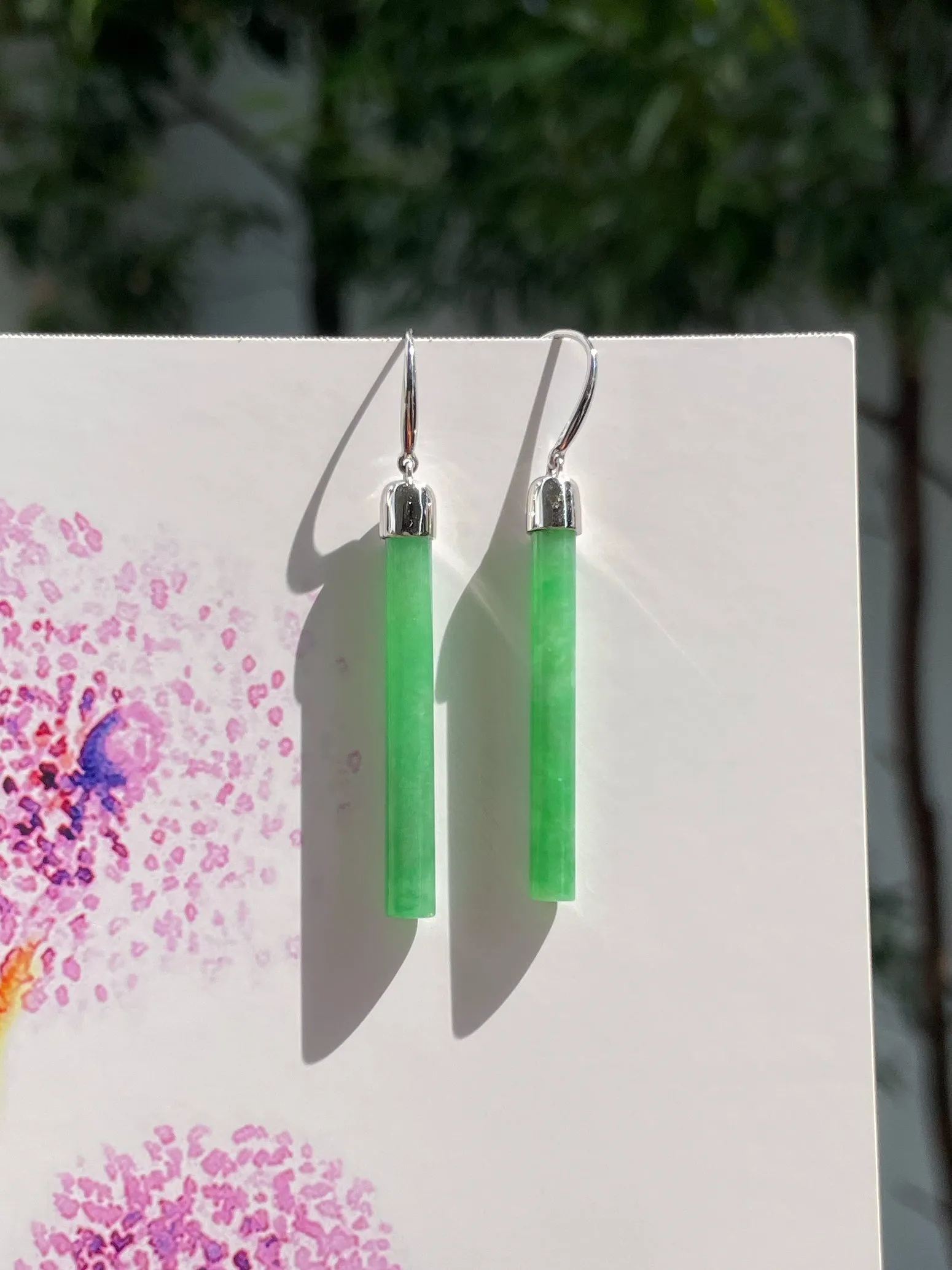 Green Jade Earrings (NJE176)