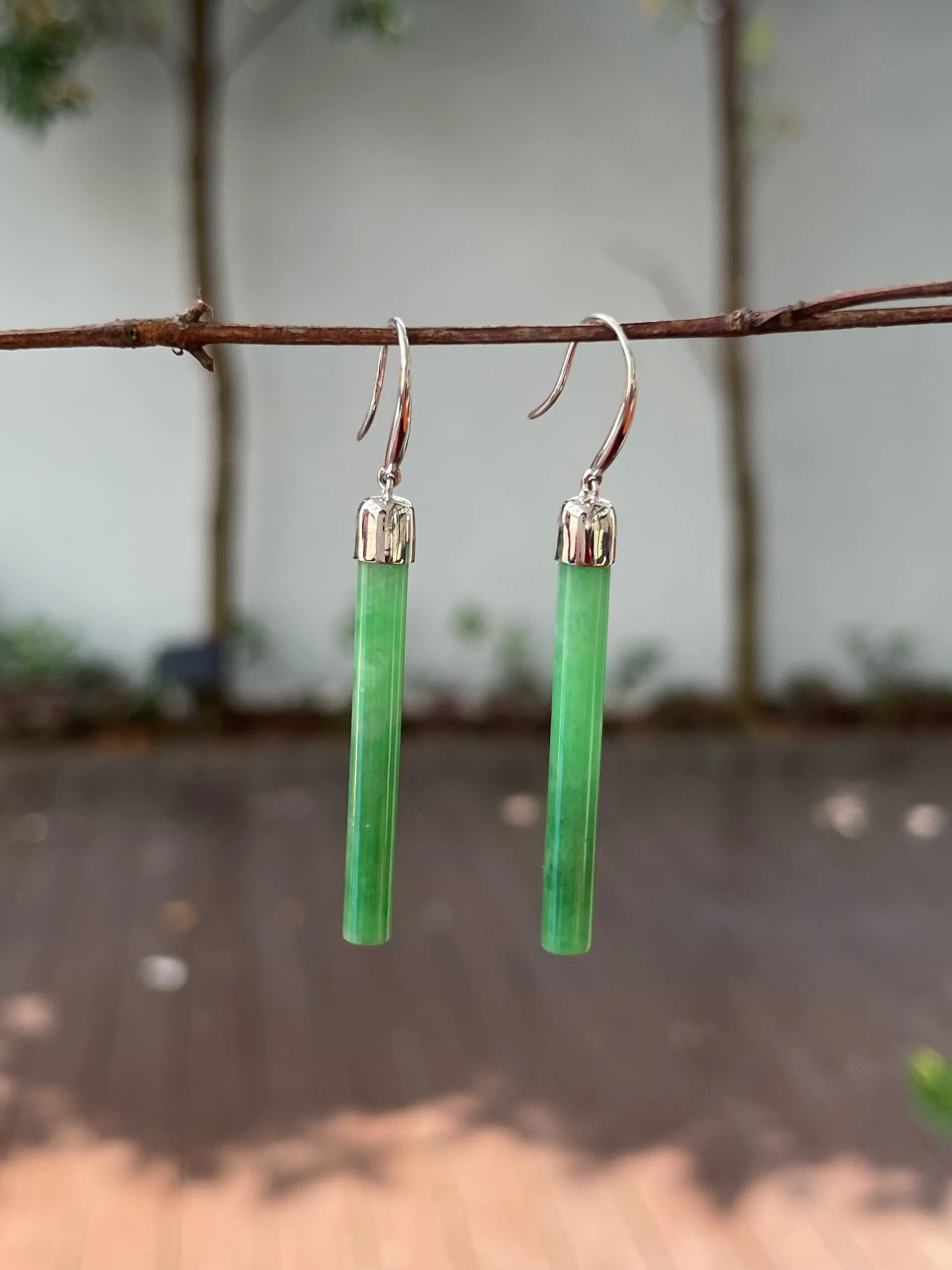 Green Jade Earrings (NJE176)