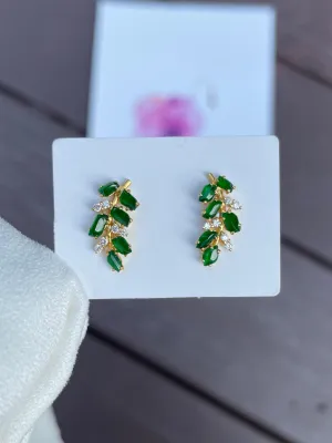 Green Jadeite Earrings - Wheat (NJE021)