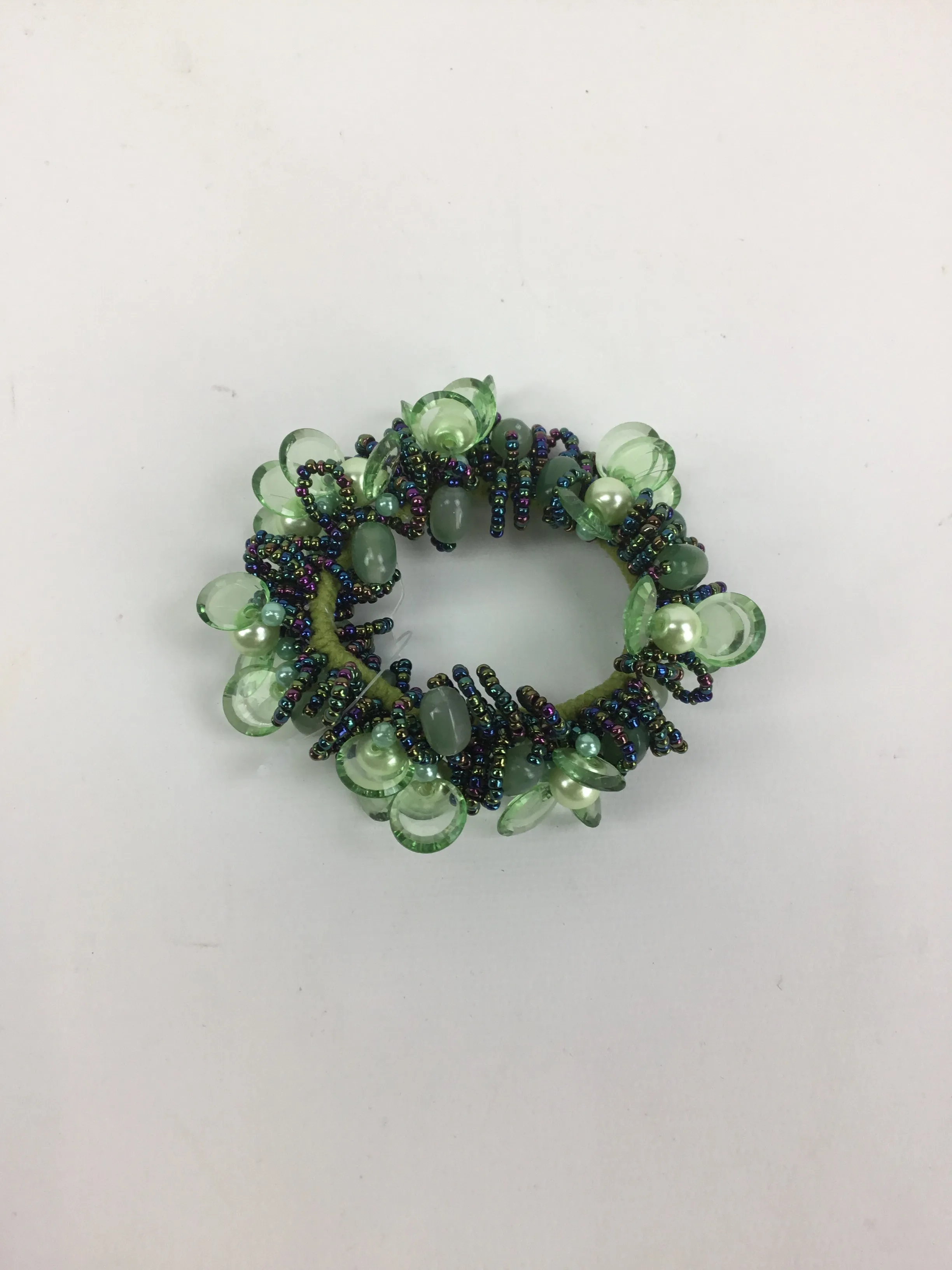 Green Stretch Beaded Bracelet