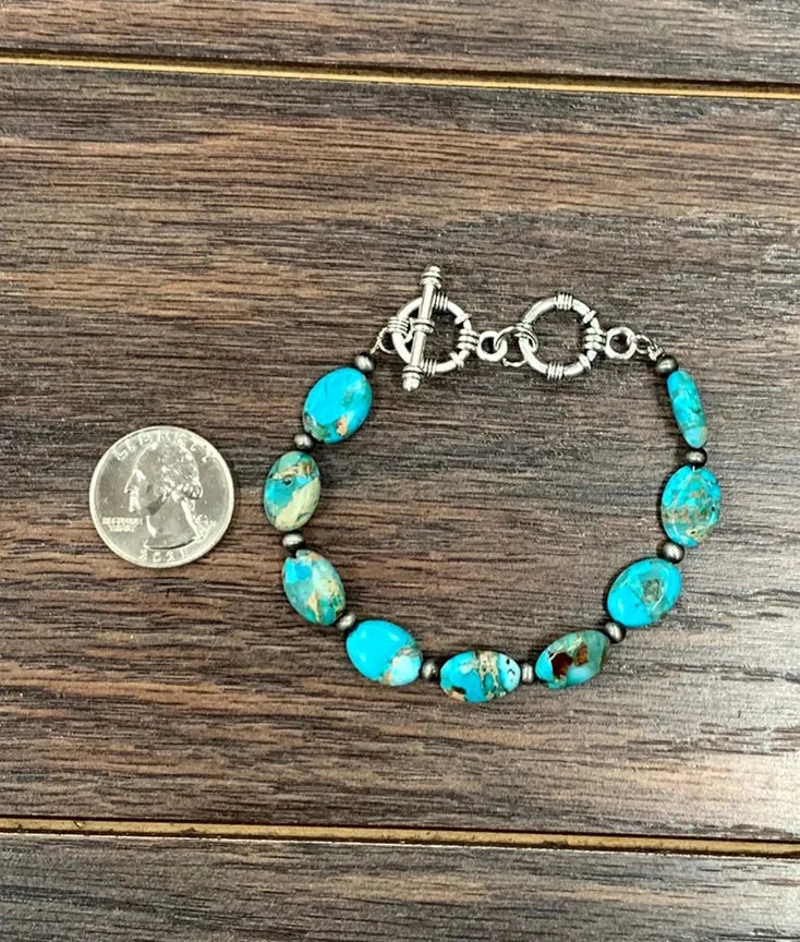 Handmade Oval Gemstone Adjustable Bracelet