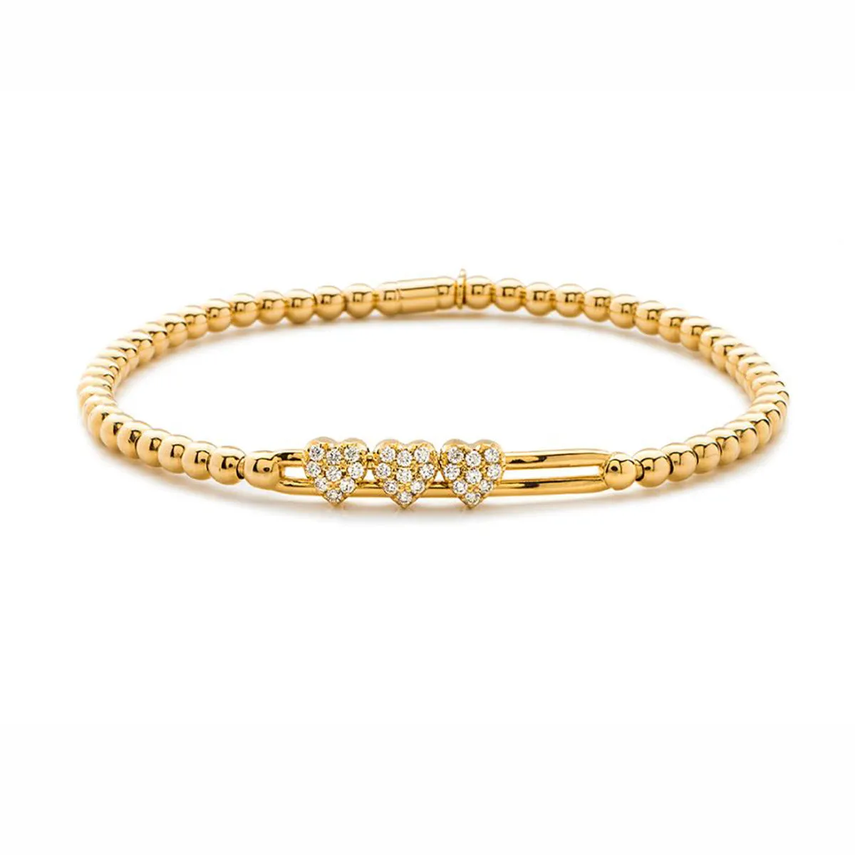 Heart Stations Beaded Stretch Bracelet