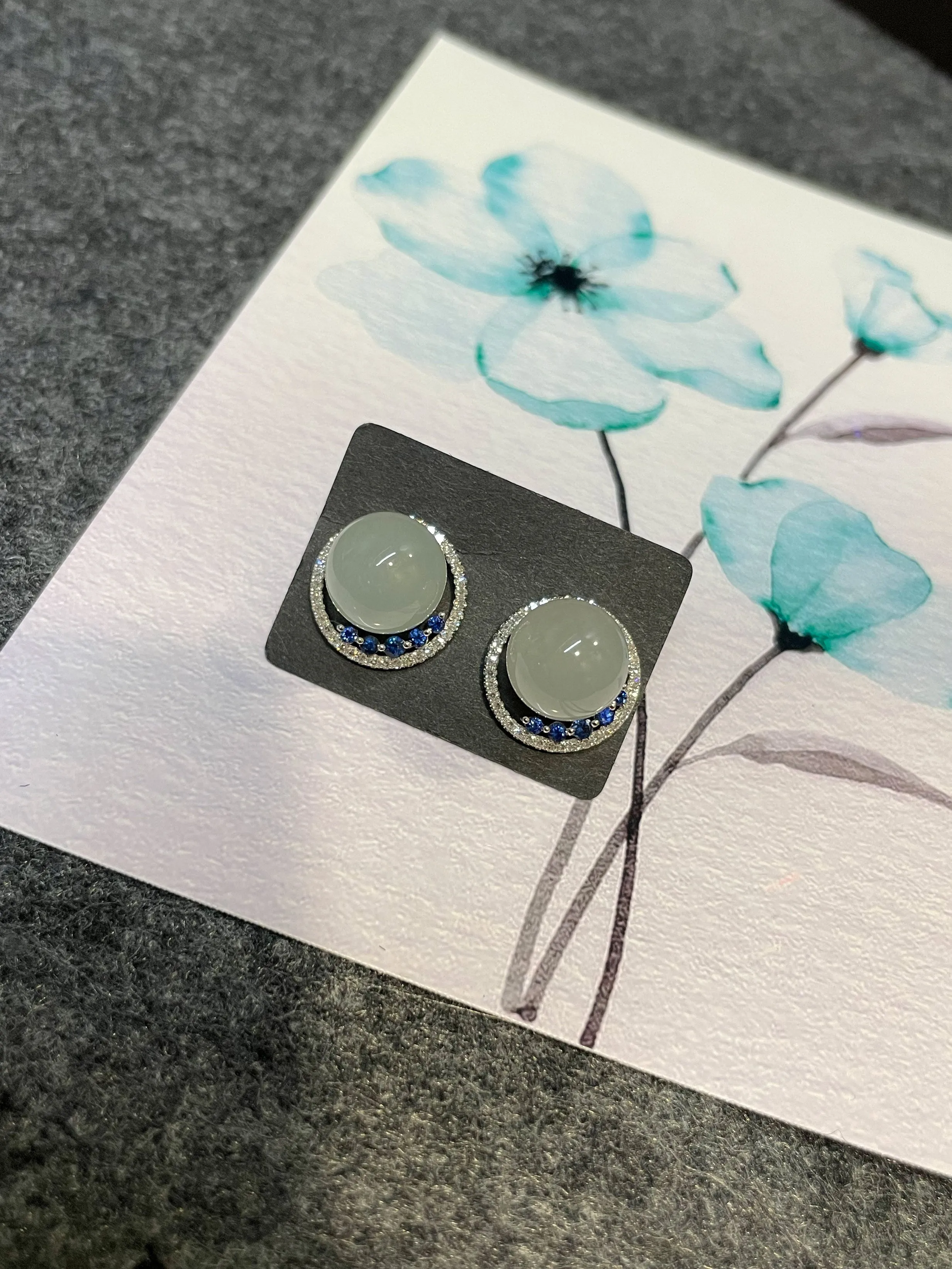 Icy Jade Ball Earrings (NJE071)