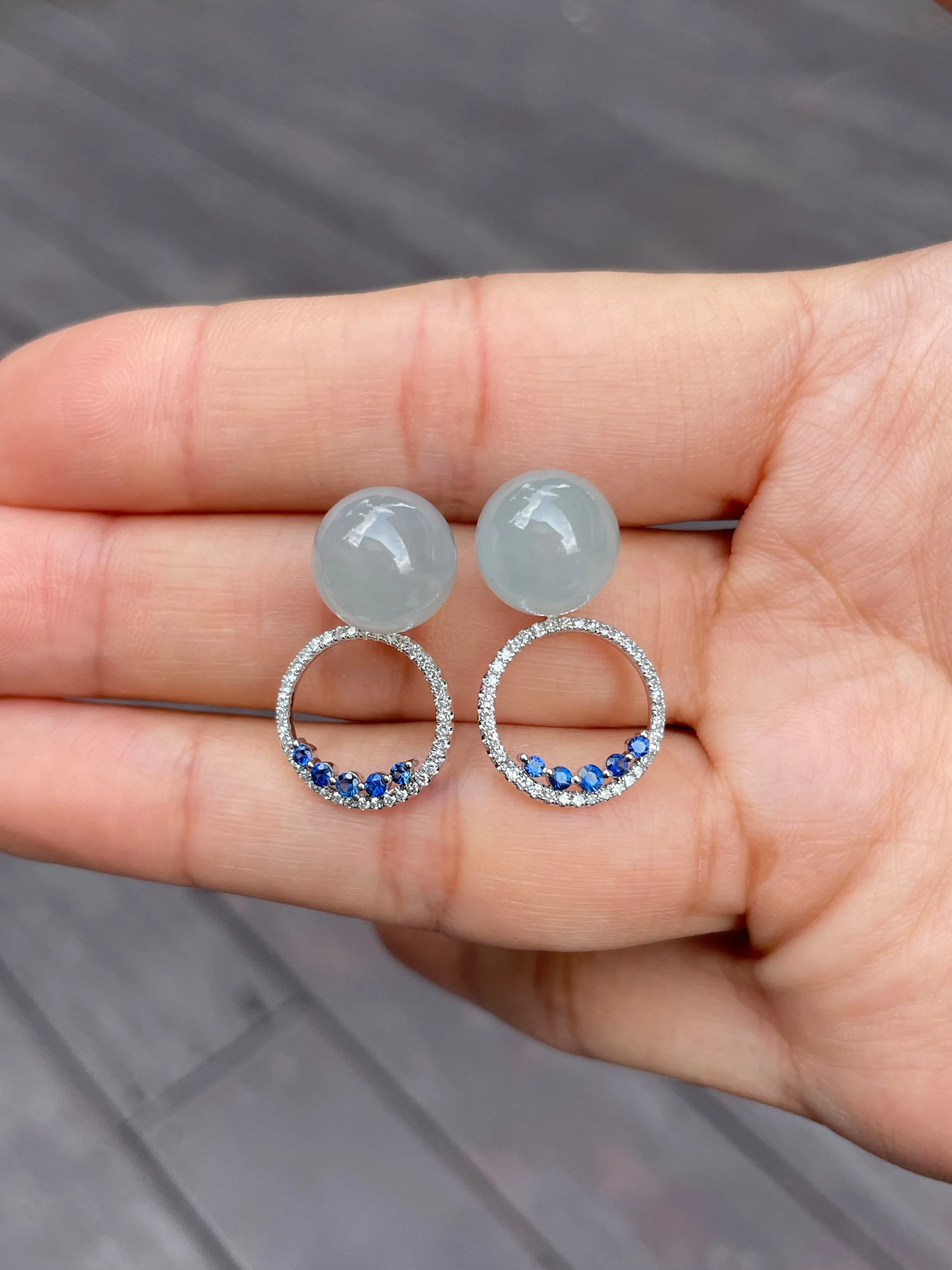 Icy Jade Ball Earrings (NJE071)