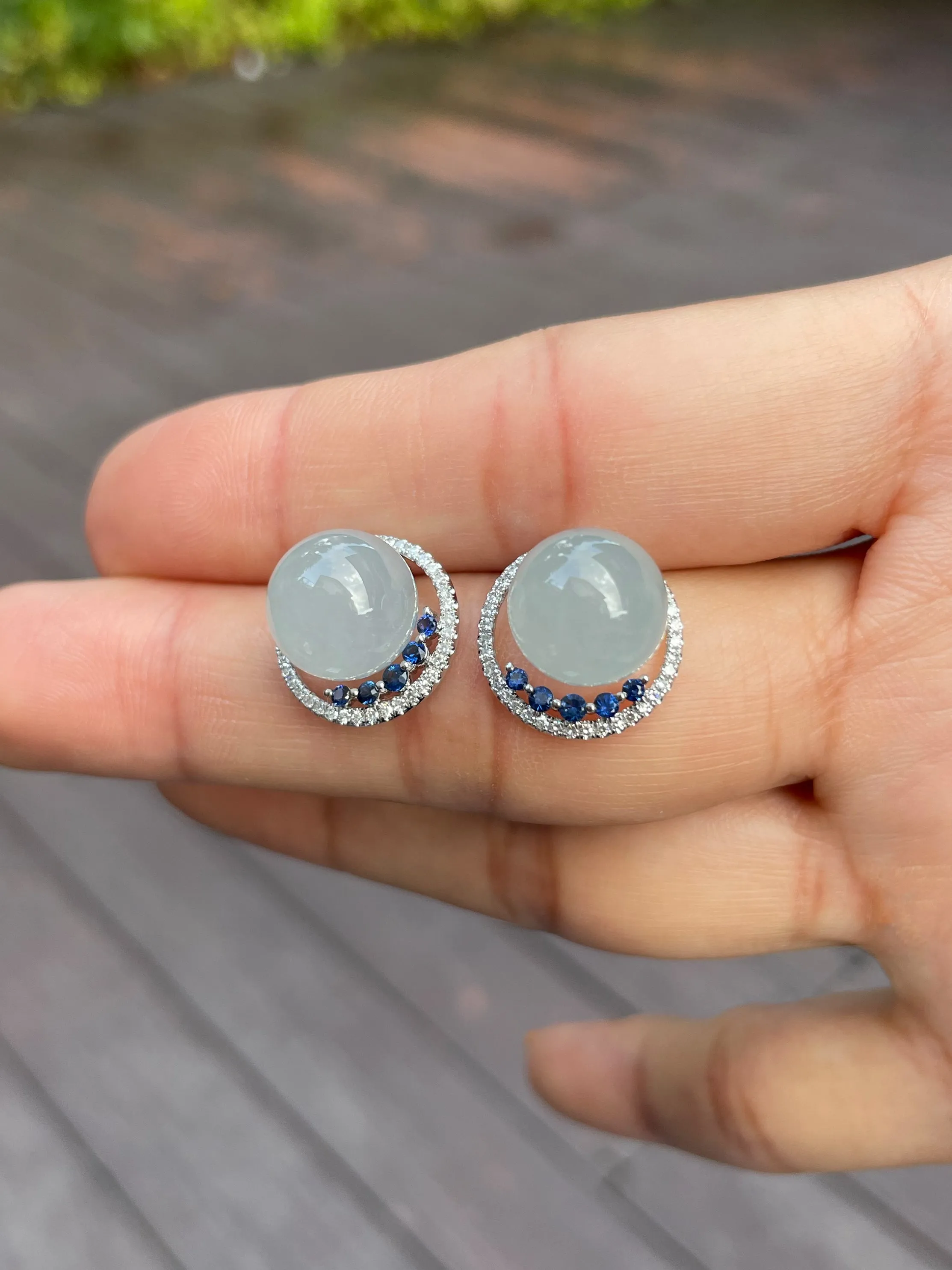 Icy Jade Ball Earrings (NJE071)