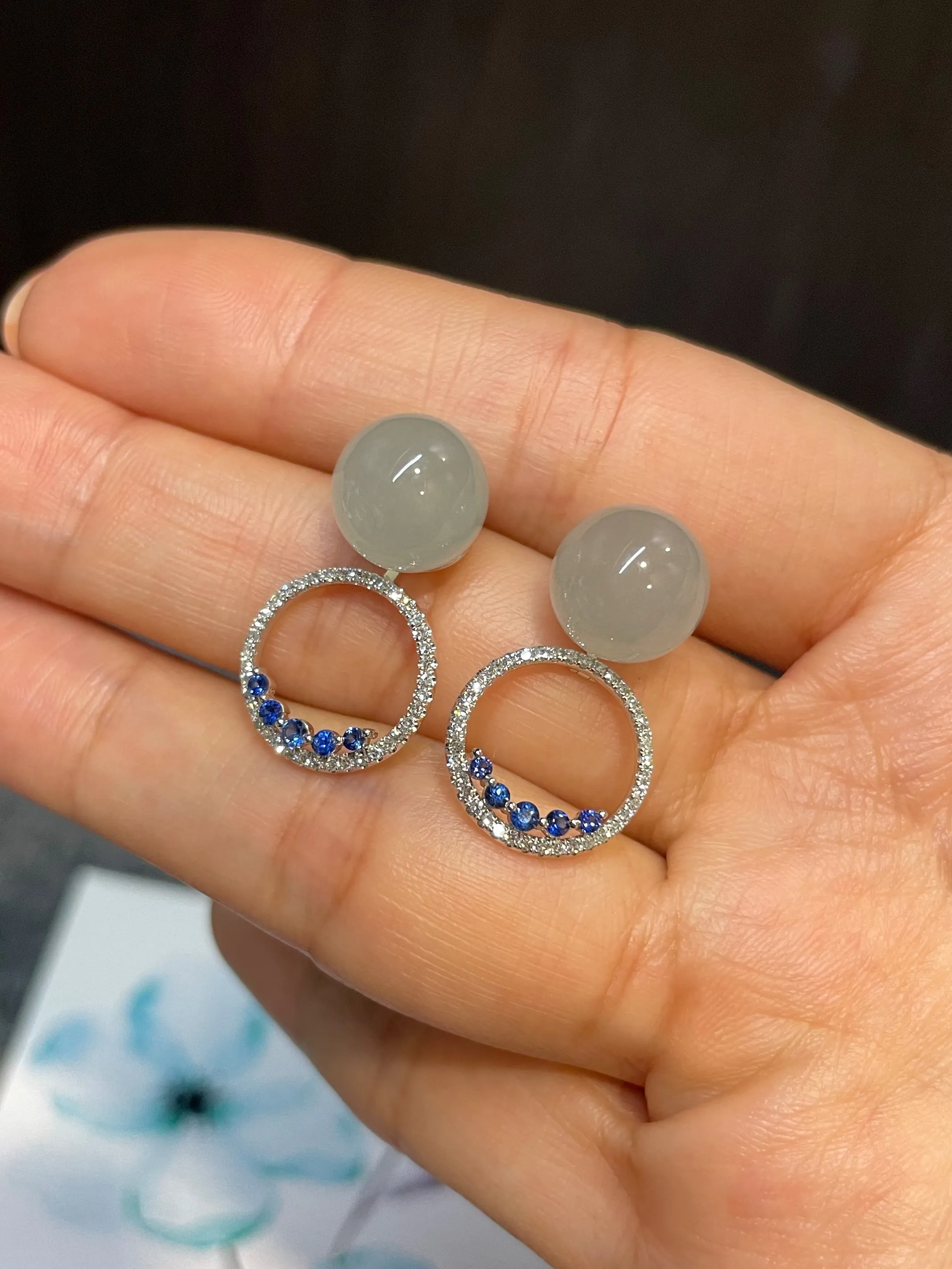 Icy Jade Ball Earrings (NJE071)