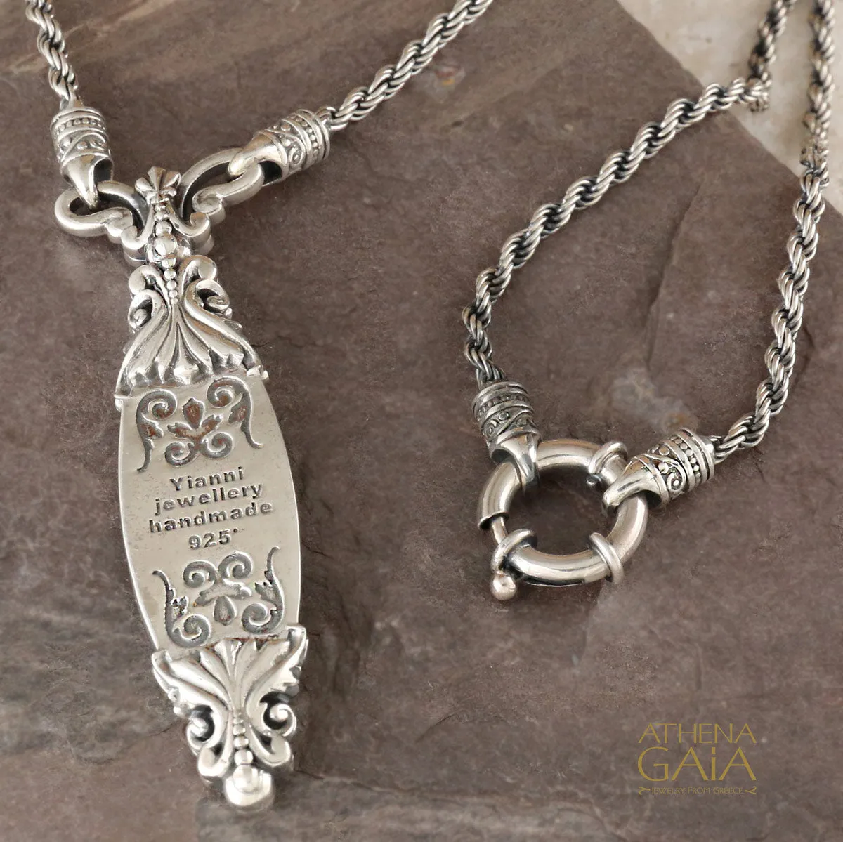 Long Lapis Pendant with Necklace